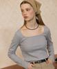 Tudument Square Long Sleeve Top Gray