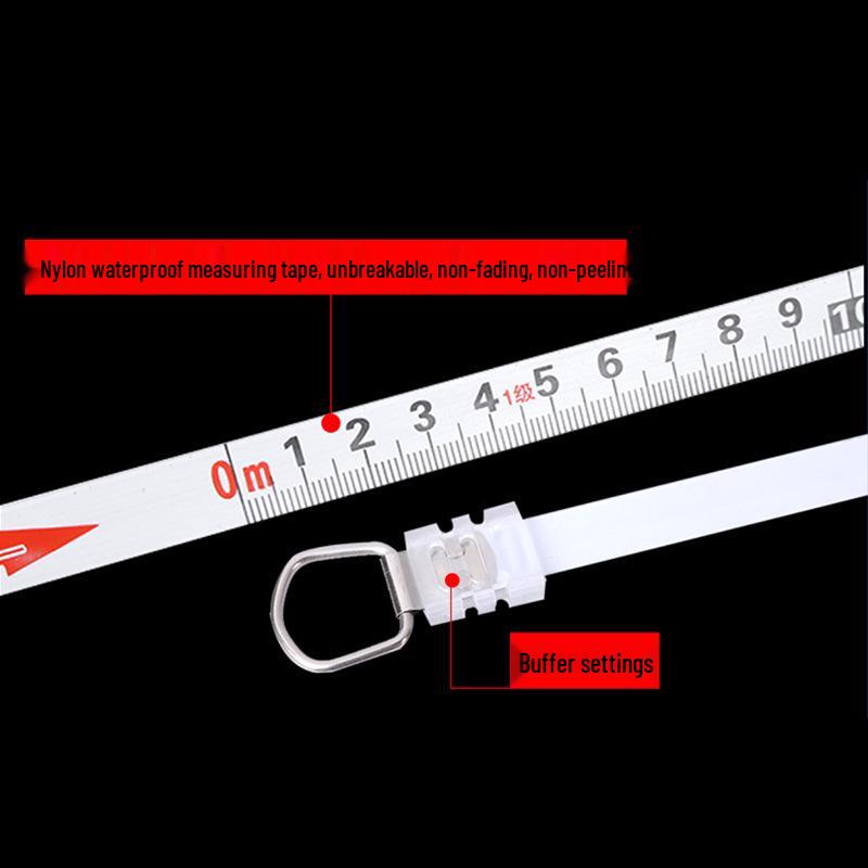 50m Handheld Nylon & Stainless Steel Fiber Tape Measure Ruler