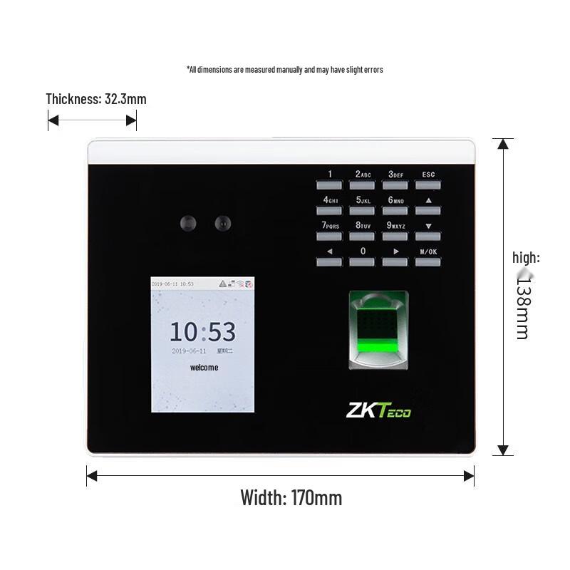 ZKTECO XFace100 Dynamic Face & Fingerprint Attendance System