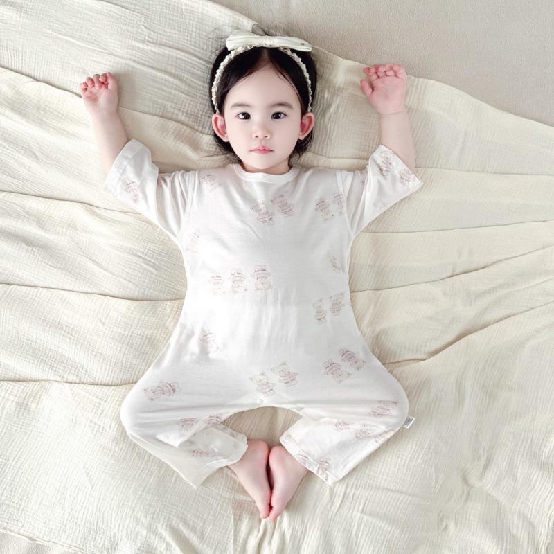 Summer Seven-Sleeve Cotton Romper for Newborns - Cute, Light Pullover