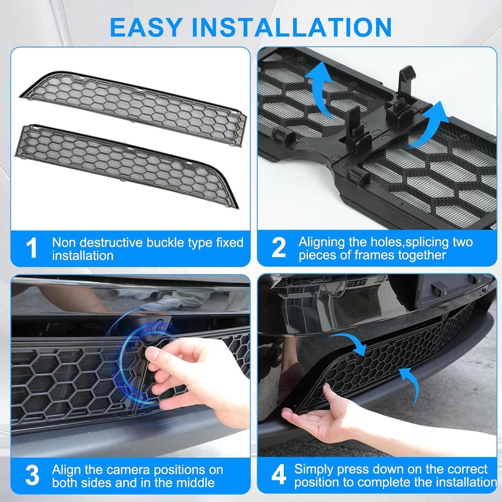 Grille Mesh Ert For Tesla New Model Y Juniper 2025-2026, Front Air Inlet Vent Grille Cover Guard With Ect Protection, Replacement For Model Y