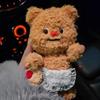 Cute Kawali Cartoon Butter Bear Plush Doll Pendant Keychain Bag Car Key Accessories Couple Girlfriend Birthday Toys For Girls