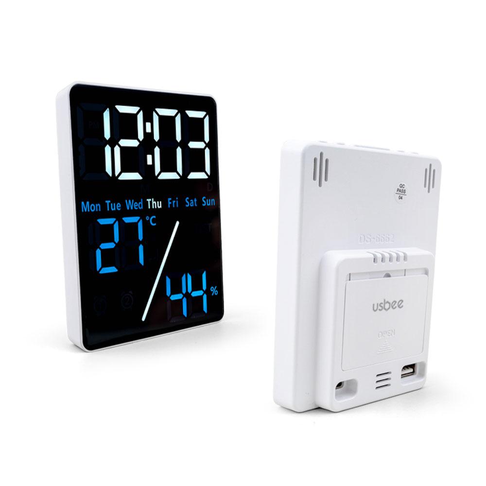 Yujeubi Black Face Led Temperature And Humidity Clock Bf5508