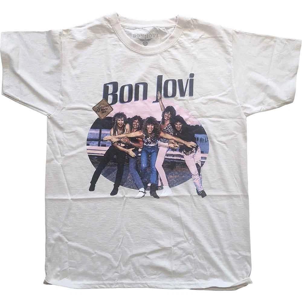 Bon Jovi T Shirt Breakout Band Logo new Official Mens Natural XL