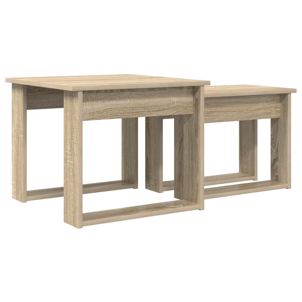 Coffee Table Set 2 Pieces Sonoma Oak 50 X 52 X 42 Cm