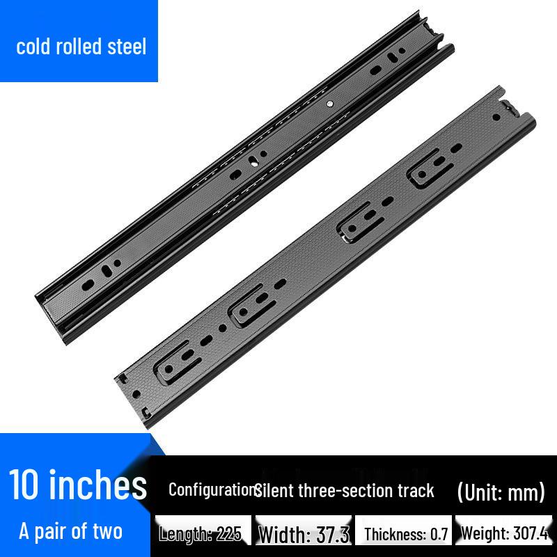 

45cm Three-Section Silent Damping Steel Ball Cabinet Slide Rail for Drawers 40 cm
