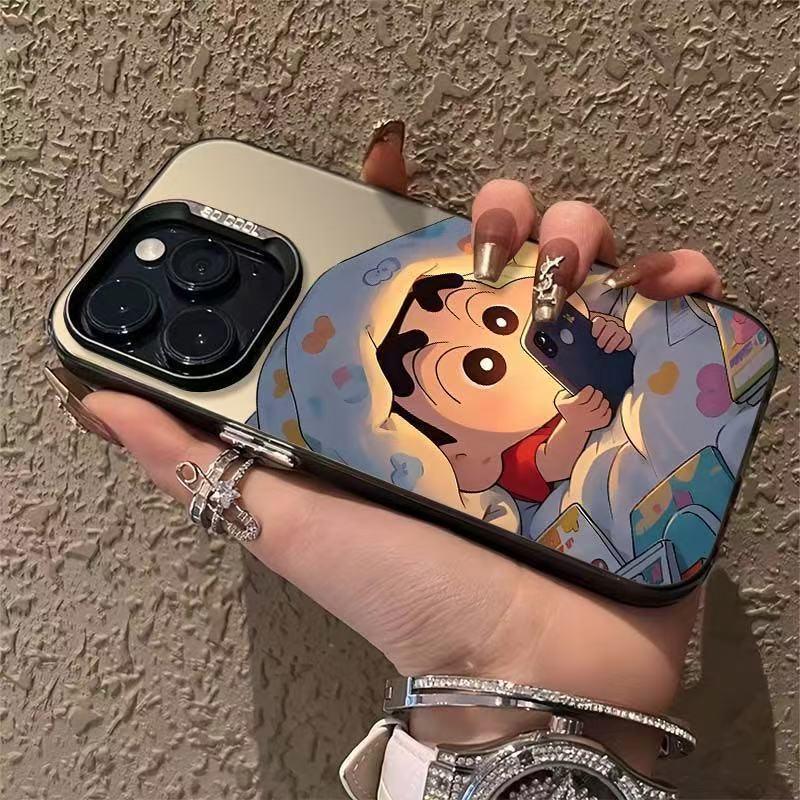 Shin-chan Silver Apple 17 Pro Max Drop-Proof Phone Case (fits 16 Pro/15/14/13/12/XR/XS Max)