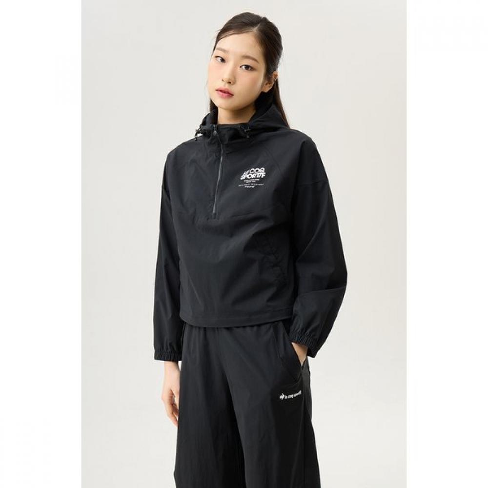 Le Coq Sportif [winter SaLe][40  Off] Women S Stretch Woven Colorblock Anorak Qq BLK black/85 S