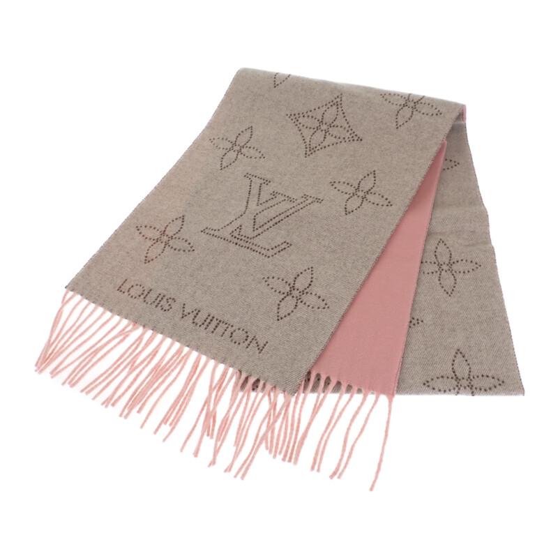LOUIS VUITTON  M79402 Scarf Grey Rose cashmere/wool Women