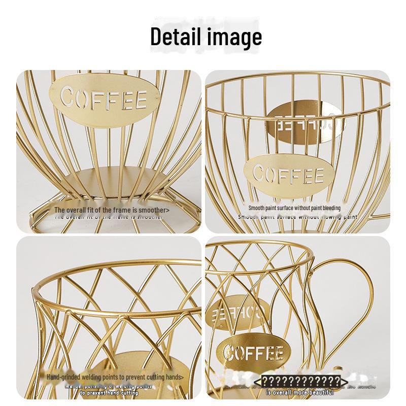 European Iron Coffee Capsule Display Rack for Home or Cafe