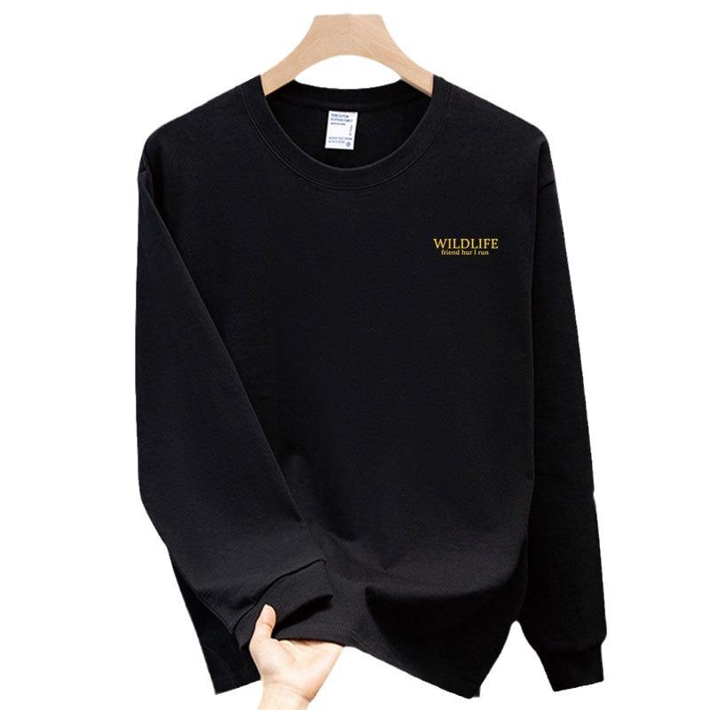Pure Cotton Heavy-Duty Long-Sleeved T-Shirt, Young And Young Men'S And Women'S Autumn Tide Brand Loose Leisure Ruffian Handsome Business Clothes