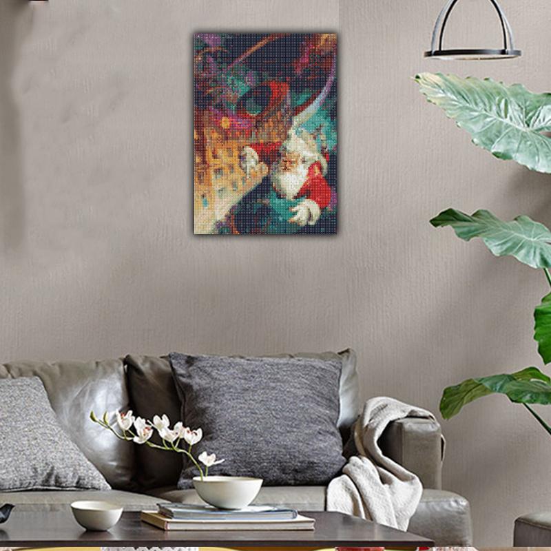 Diamond Painting Full Round Drill Diamond Santa Claus Round Diamond Painting Handmade Diy Diamond Mosaic Painting Home Decoration