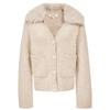 Veromoda Cardigan da donna in misto lana con scollo a V e colletto in pelliccia staccabile