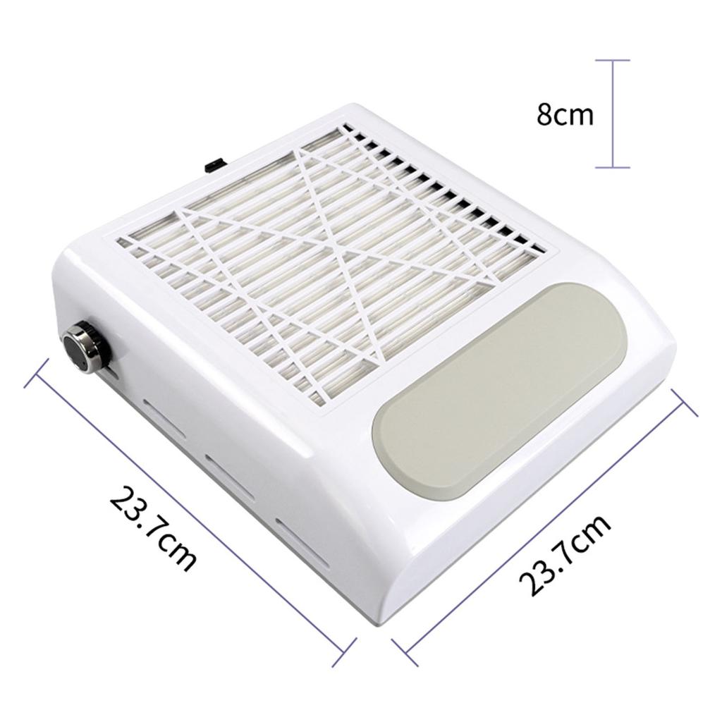 80W Electric Nail Dust Collector Vacuum Cleaner 2 Levels Adjustable Speed Nails Art Salon Tool with Strainer Mesh