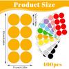 2 Inch Colored Dot Stickers, 400 Pcs Round Color Coding Labels, Removable Writable Circle Sticky Stickers for Organizing, Sorting, Pricing, Garage,