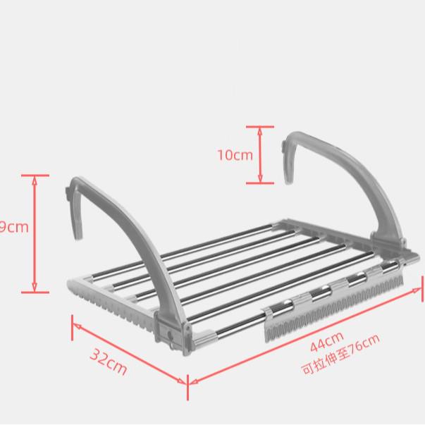 Foldable Stainless Steel Clothes Drying Rack: Durable, Retractable Hanging Pole for Balcony or Window Use