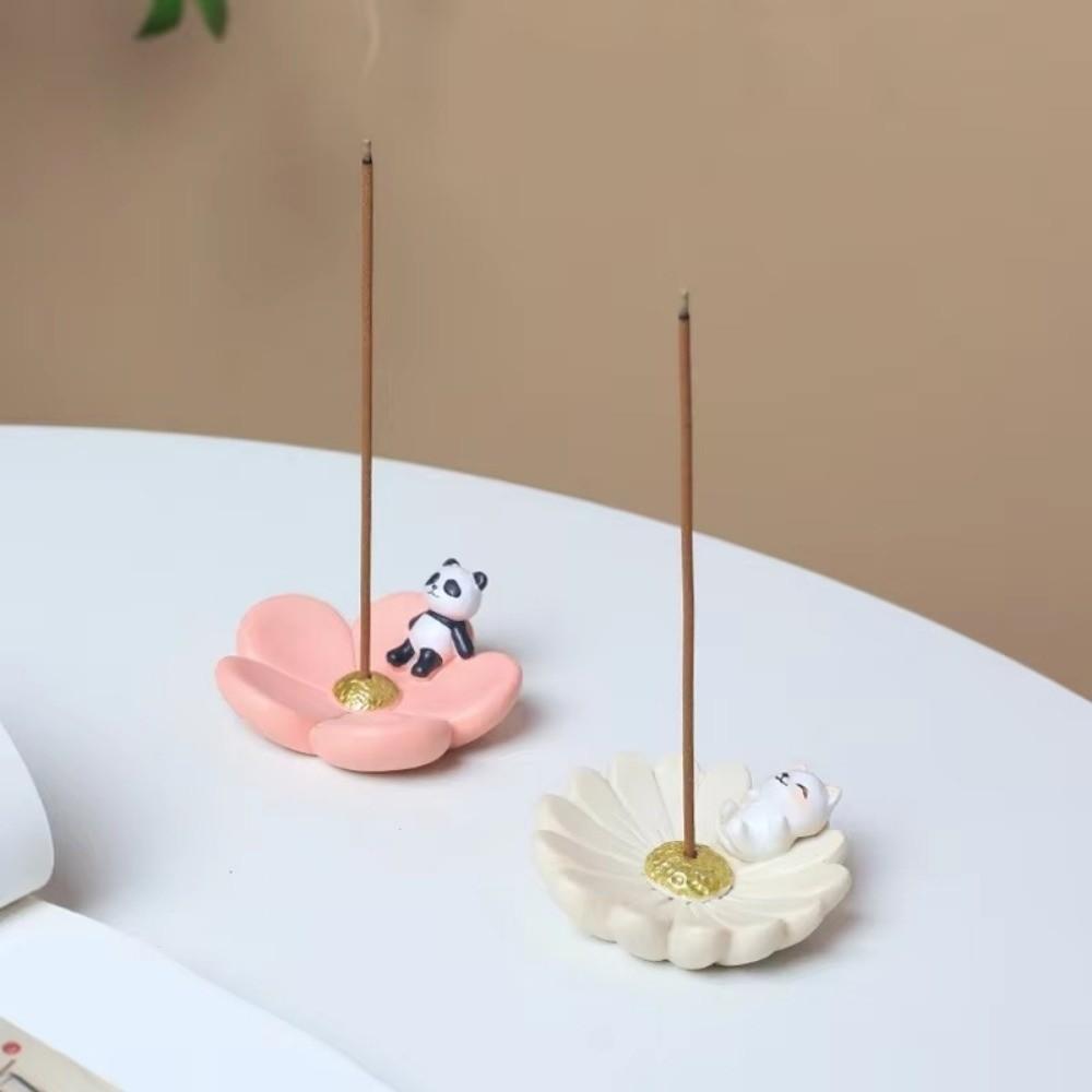 Ceative Resin Incense Holder Mini Blossom Sakura Ash Catcher Animal Aromatherapy Plate Home Decoration