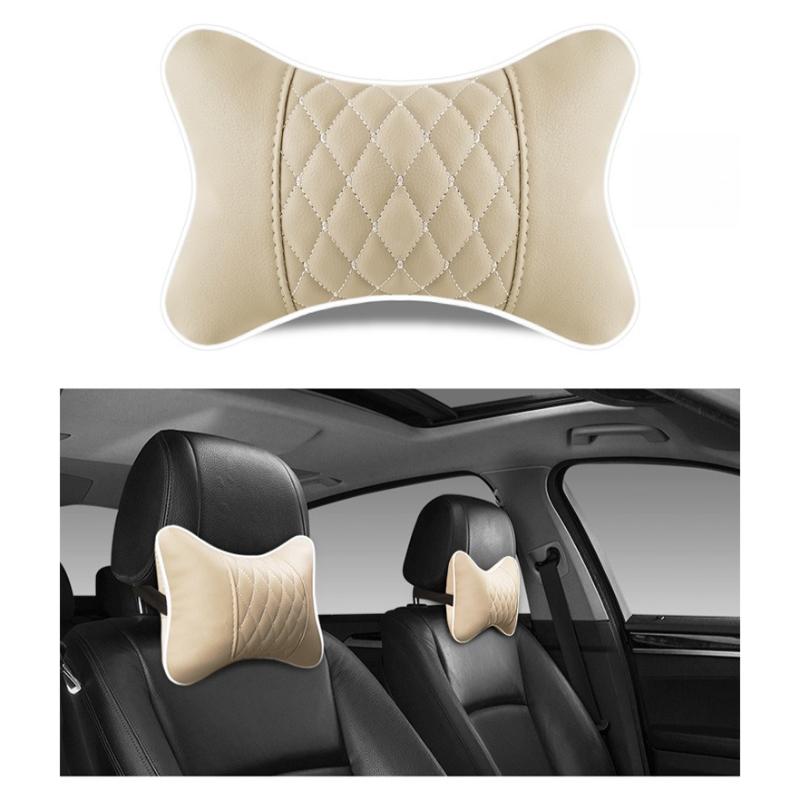28x20x10cm Ergonomic Car Headrest Lumbar Support PP Cotton Neck Waist Protection Car Seat Cushion High Rebound Fixed Head Pillow Automotive Supplies