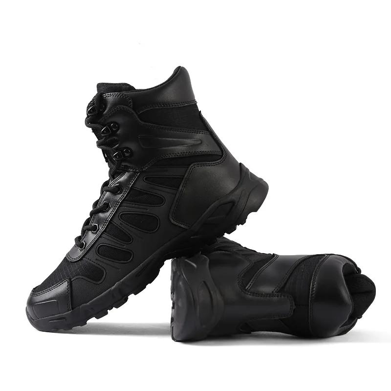 Military Tactical Mens Boots Special Force Leather Waterproof Desert Combat Male Boots Outdoor Shoes Work Ankle Boots for Men