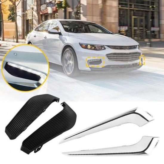 

4XBumper Grille Fog Light Lamps Cover Trim Set For Chevrolet 2016-18 Malibu
