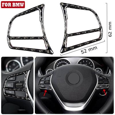Car Sticker Self-adhesive Interior Trim Carbon Fiber Steering Wheel Button Decal for BMW 1 2 3 4 Series 3GT F20 F21 F30 F32