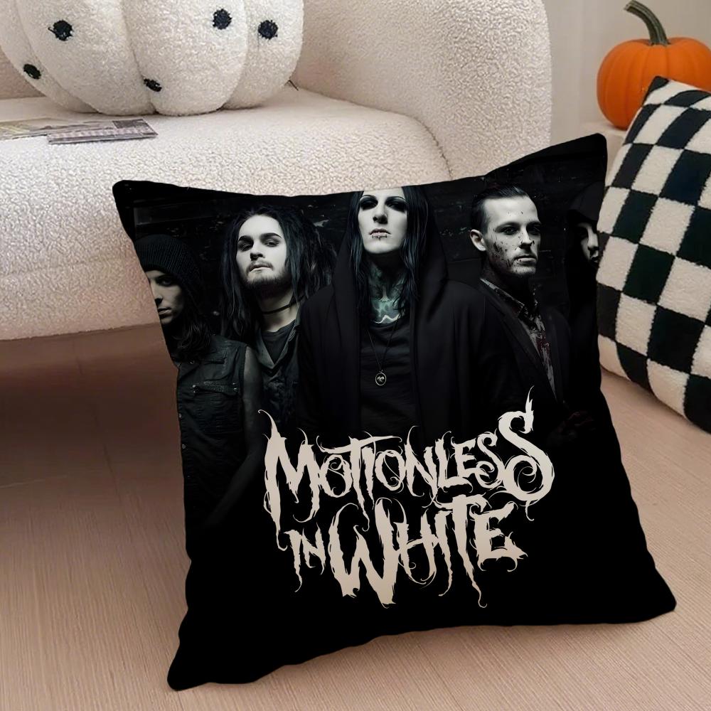 Dark American Rock Band MMotionless In White Cushion Cover Throw Pillow Cover Hidden Button Durable Polyester Chair Cushion