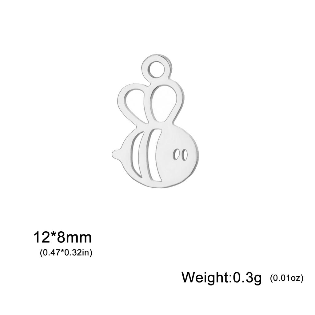 5pcs/Lot Stainless Steel Cute Animal Charms For Jewelry Making Cat Squirrel Bee Owl Elephant Koala Pendant DIY Accessories
