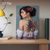 HD Metal Tin Sign Floral Tattoo Girl Back Art Retro Vintage Wall Decor for Home Bar Pub Man Cave