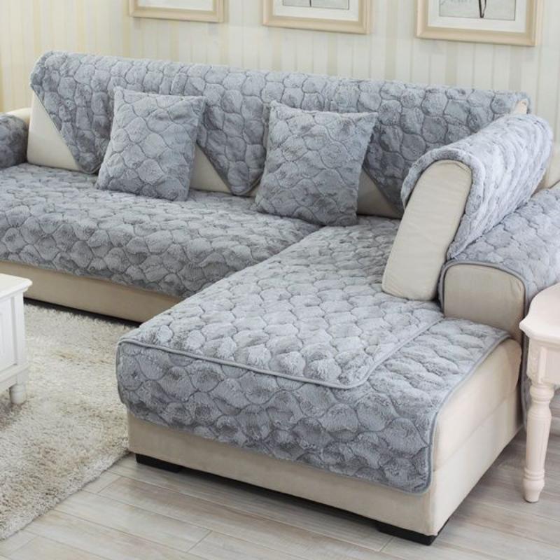Thickened Plush Sofa Mat Winter Warm and Non Slip Sofa Towel Minimalist Modern All Inclusive Sofa Dust Cover