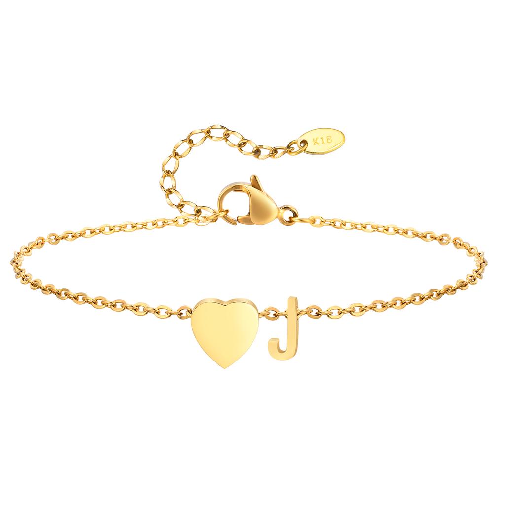 Bohemia A-Z Letter Initial Anklet for Women Gold Color Heart Alphabet Ankle Bracelet Beach Party Travel Fashion Foot Jewelry