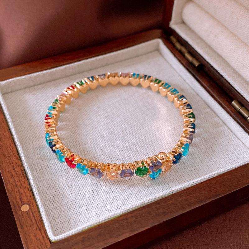 Тыквенный Полый Позолоченный Браслет-Браслет с Цирконами - Китайский Стиль Роскошный Модный Браслет