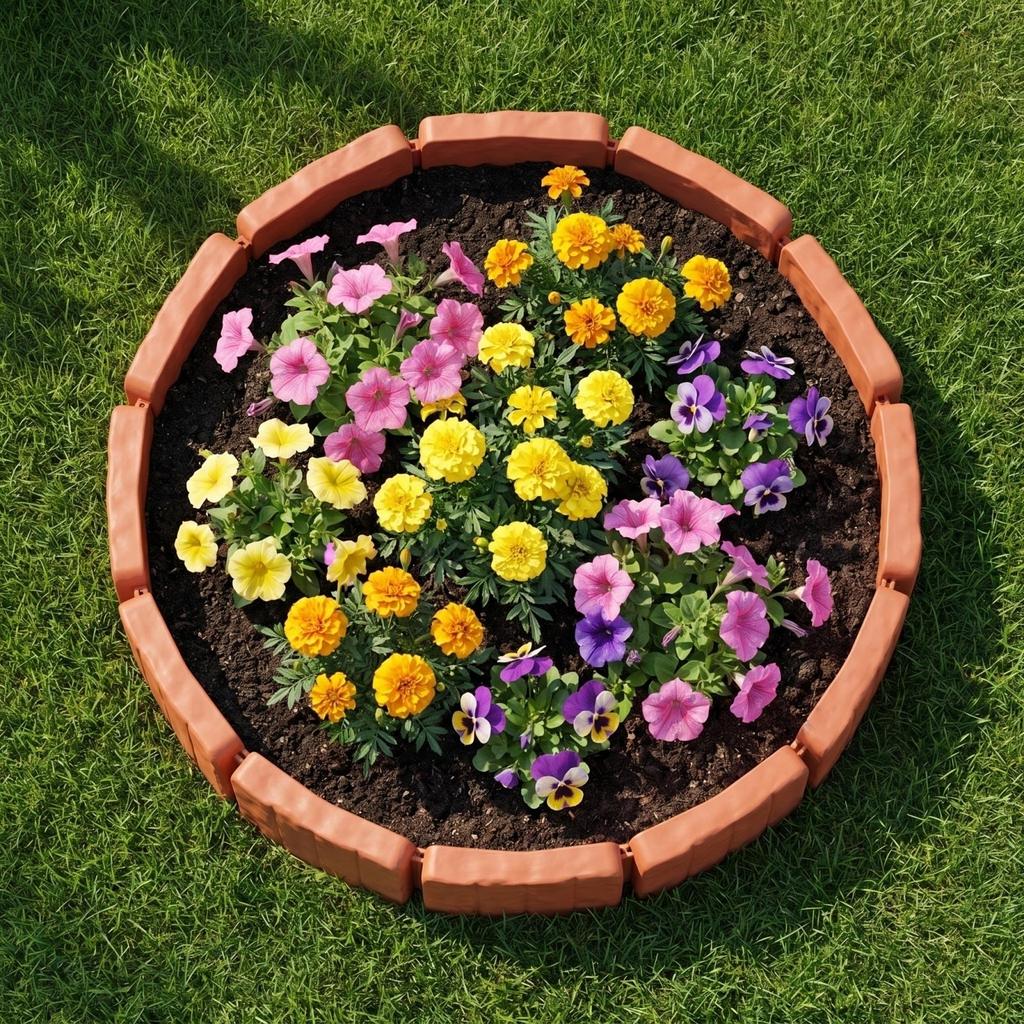 Kunststoff Gartenbegrenzung Zaun 10er Pack Dekorative Außenlandschafts-Randpaneele für Blumenbeet Rasenweg Trennwand