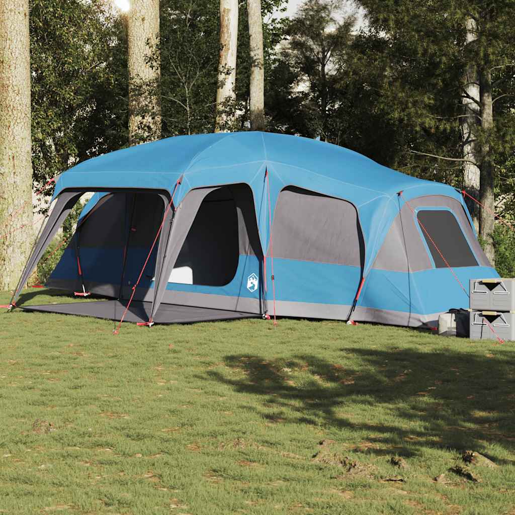 Family Tent with Porch 9 Person Capacity Blue Waterproof