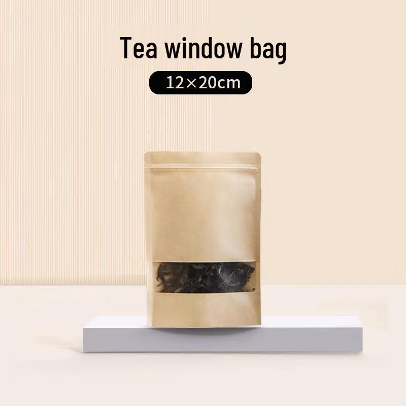 Self-Sealing Kraft Paper Bags for Tea and Snacks - Available in Small and Large Sizes for Green and Black Tea.