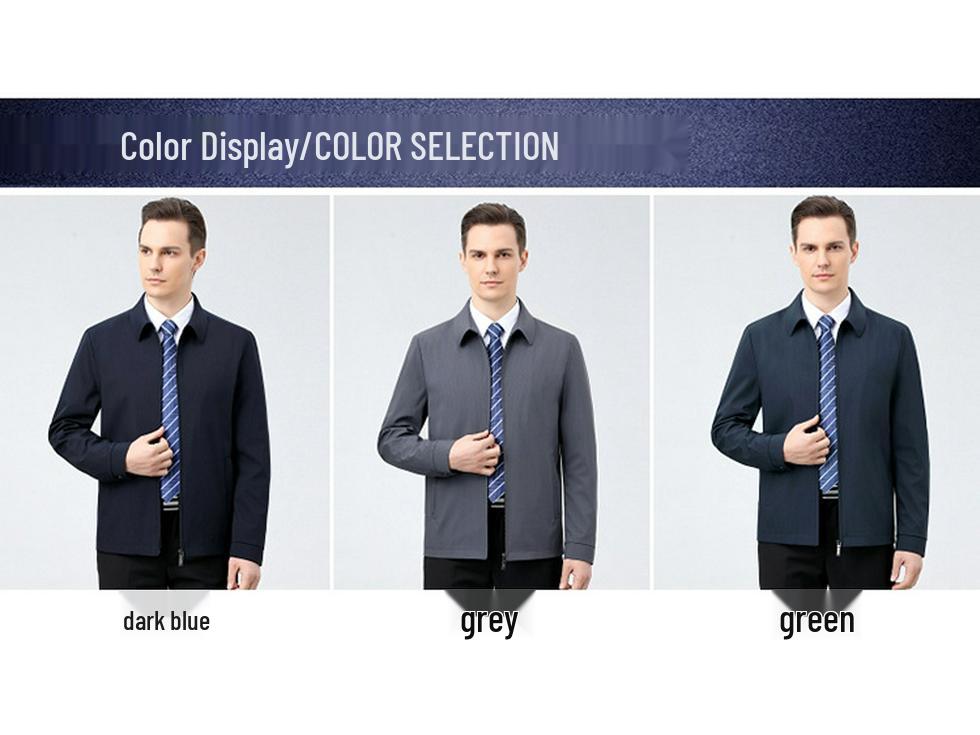 Mulberry Silk Men's Lapel Jacket, 2024 Autumn/Winter Business Casual, Plus Size Outerwear for Middle-Aged Cadre.