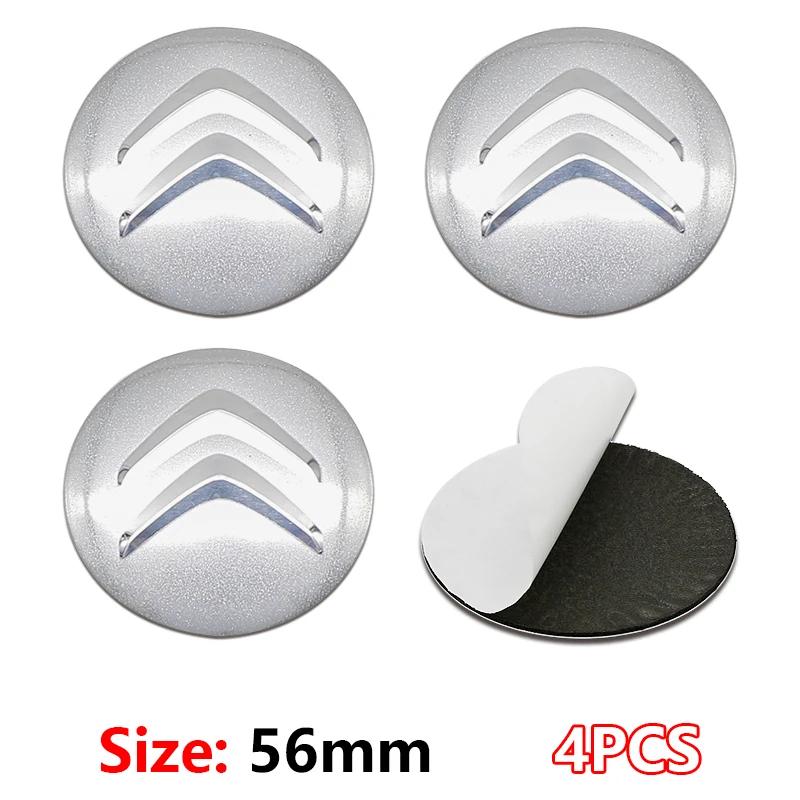 4 pezzi 3D 56mm 60mm Coprimozzo Centrale per Ruota Auto Copribadge Adesivo Per Citroen C4 Picasso Xsara C5 Aircross Cactus C1 C2 C3 C6 C8