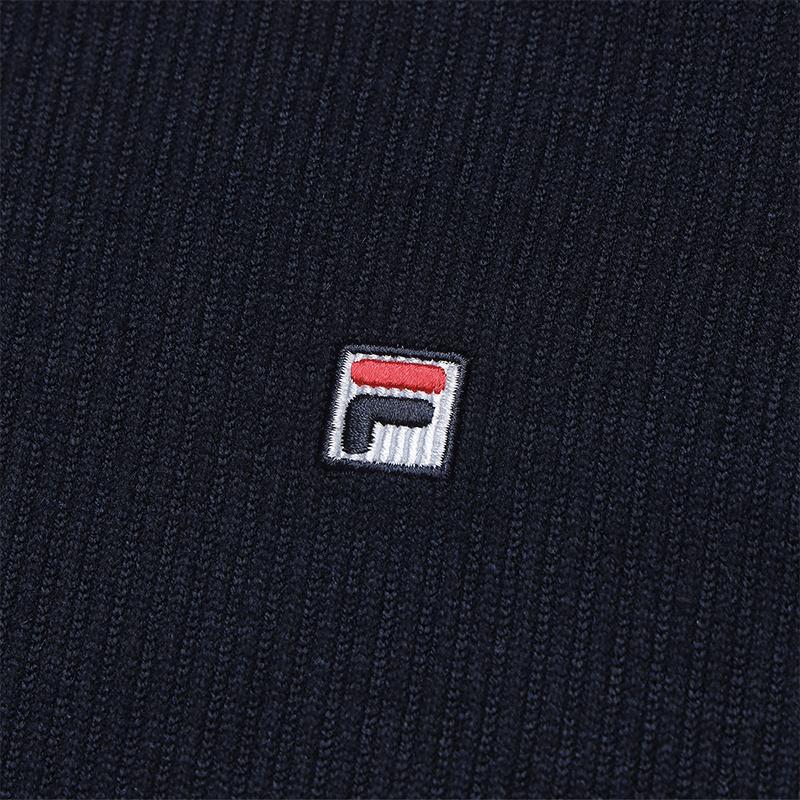 FILA Heritage Fashion Versatile Comfortable Color-Block Loose Knit Jacket Women jackets Legendary-Blue F11W548505FNV