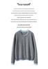Women's Designer-Style Cashmere Cardigan: Round Neck, Color-Block, Faux Two-Piece Sweater