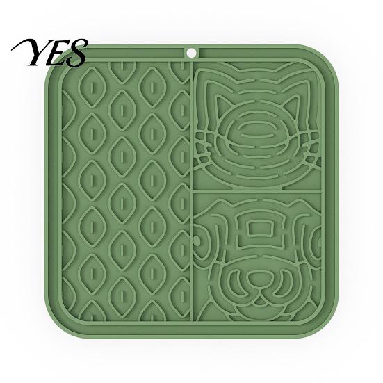 Pet Feeding Slow Down Mat Food with Suction Cups, Four-Zone Tray for Cup Eating Anxiety Relief, Non-Slip Silicone Lick Dogs And Cats Bite-resistant