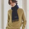 ABRAHAM MOON Merino Wool Muffler 25cm - Navy