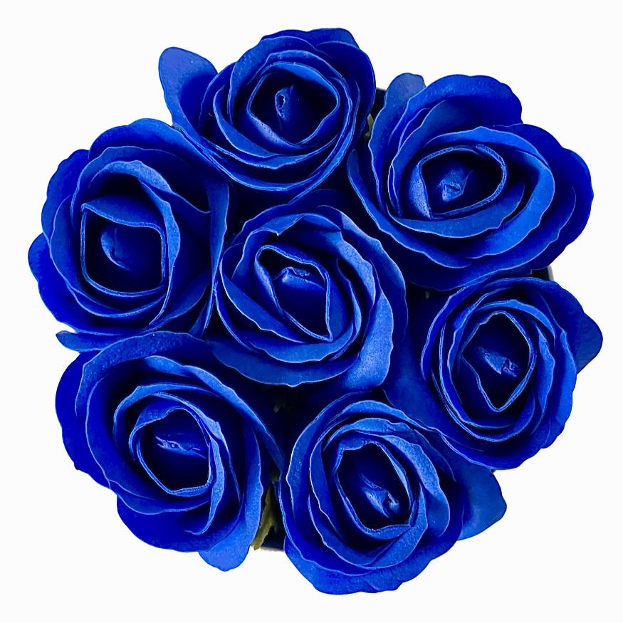 Flowerbox Inspire - White Box with Soap Roses - No. 1 Navy Blue