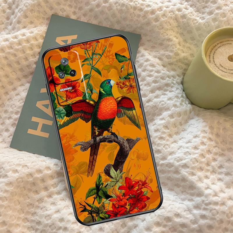 Garden Birds Vintage Tropical FLORAL Case For Xiaomi 14T 13T Pro 11T 12T 13 14 15 Ultra POCO X7 Pro X3 X5 X6 F5 F6 M6 Pro Cover