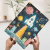 Space Rocket Drawing Poster Customized Wall Art Vintage Metal Signs Retro Tin Plaque for Man Cave Room Decoration Wand Deko Home