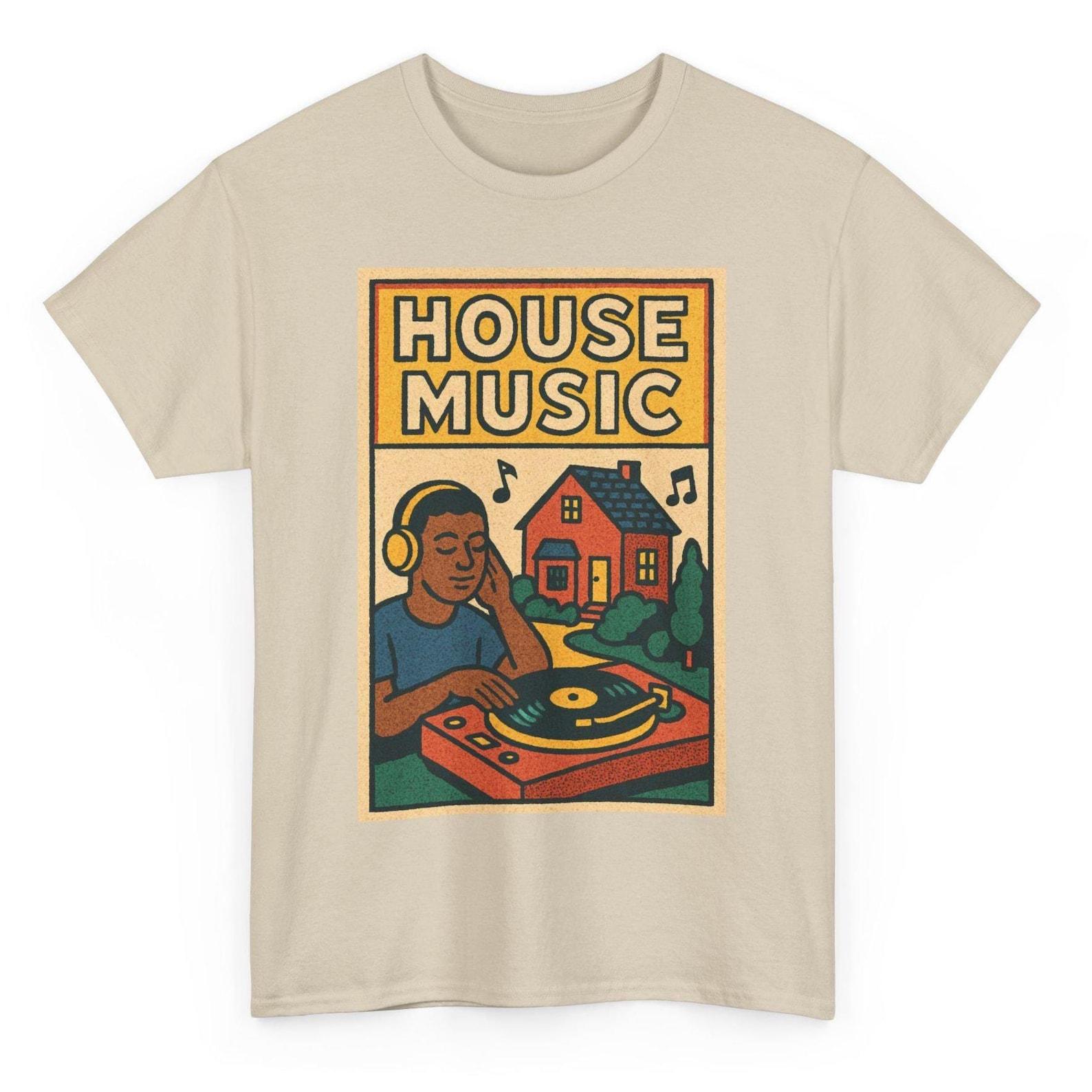 House Music T-Shirt: Retro Comic Rave Culture Graphic Tee S