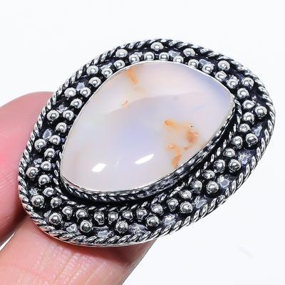 Natural Montana Agate Gemstone Handmade 925 Sterling Silver Ring Size 8 K4p21