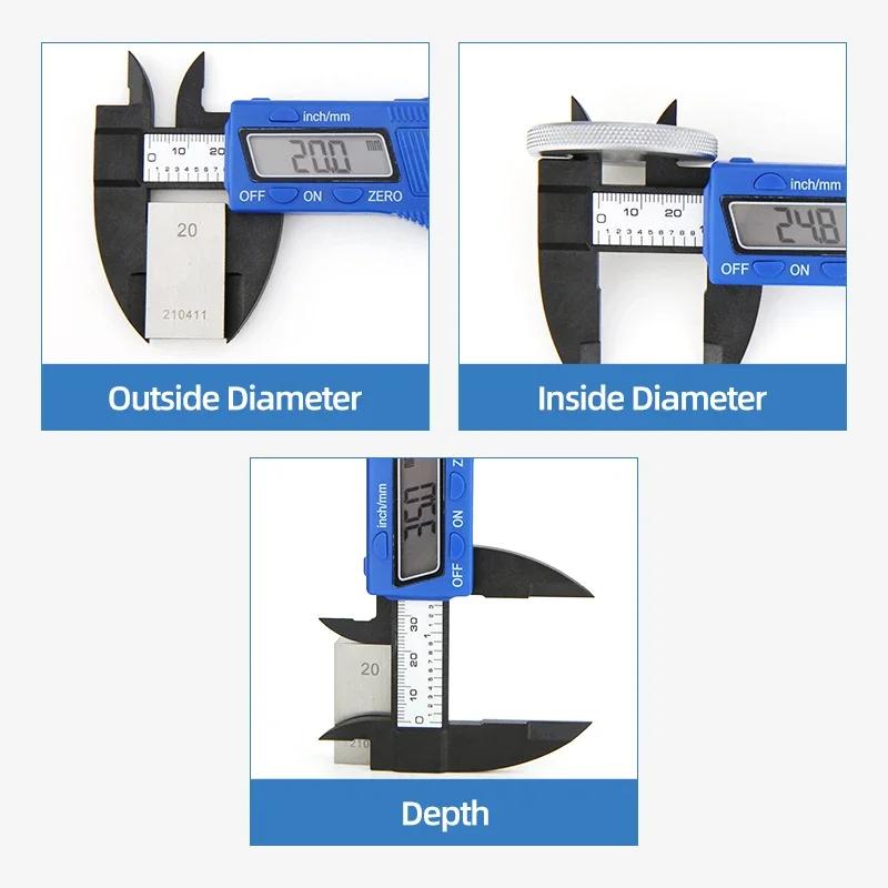 Digital Vernier Caliper Plastic Pachometer Digital Ruler Carpentry Tool Caliber Measuring Tool Digital Caliper Depth Gauge