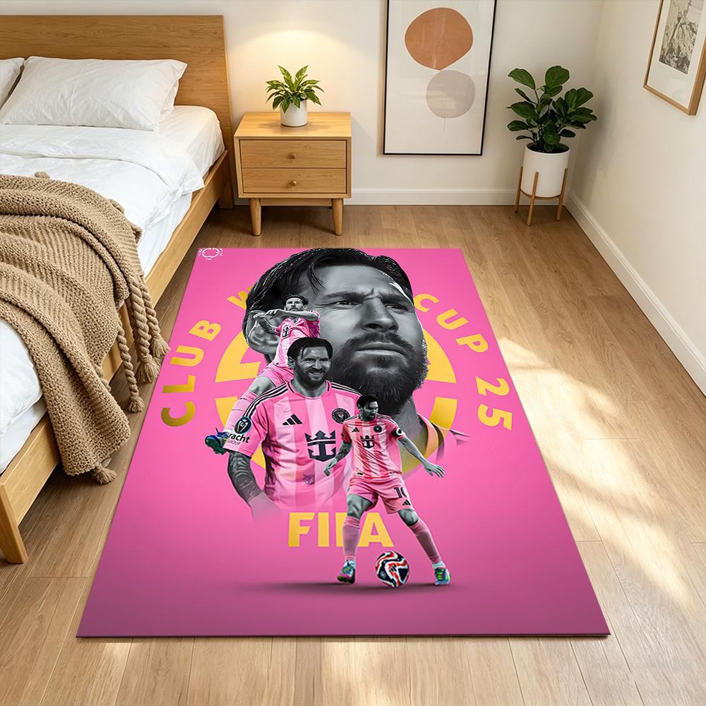 Inter Miami FC Messi Floor Rug Office Rug Perfect for Playrooms Bedrooms Foyer Hallway Antislip Carpet Office Home Decor Spiritual Gift
