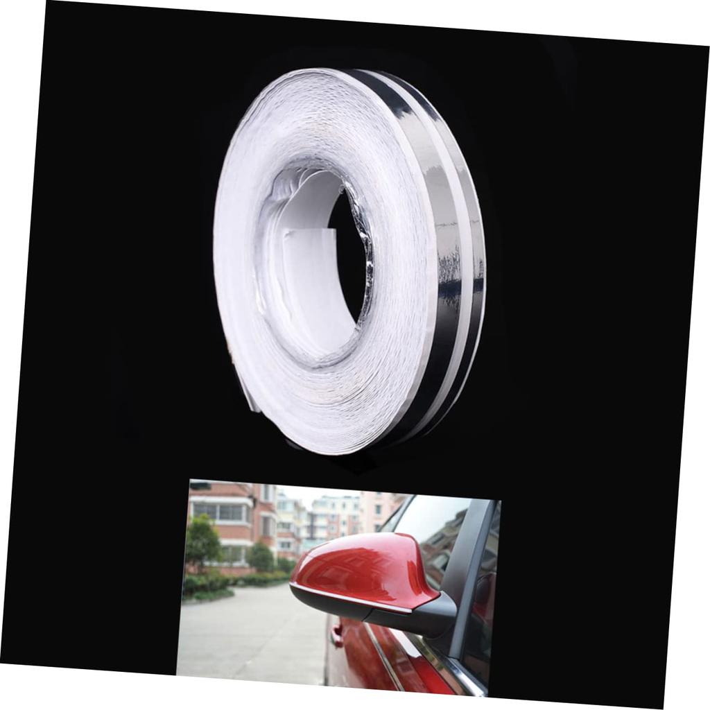 Beatifufu Pvc Pinstripe Tape Decal for Silver Car 980x1.2cm Elastic Fit Permanent Automotive Adhesive Uv Protection Vehicle Decoration