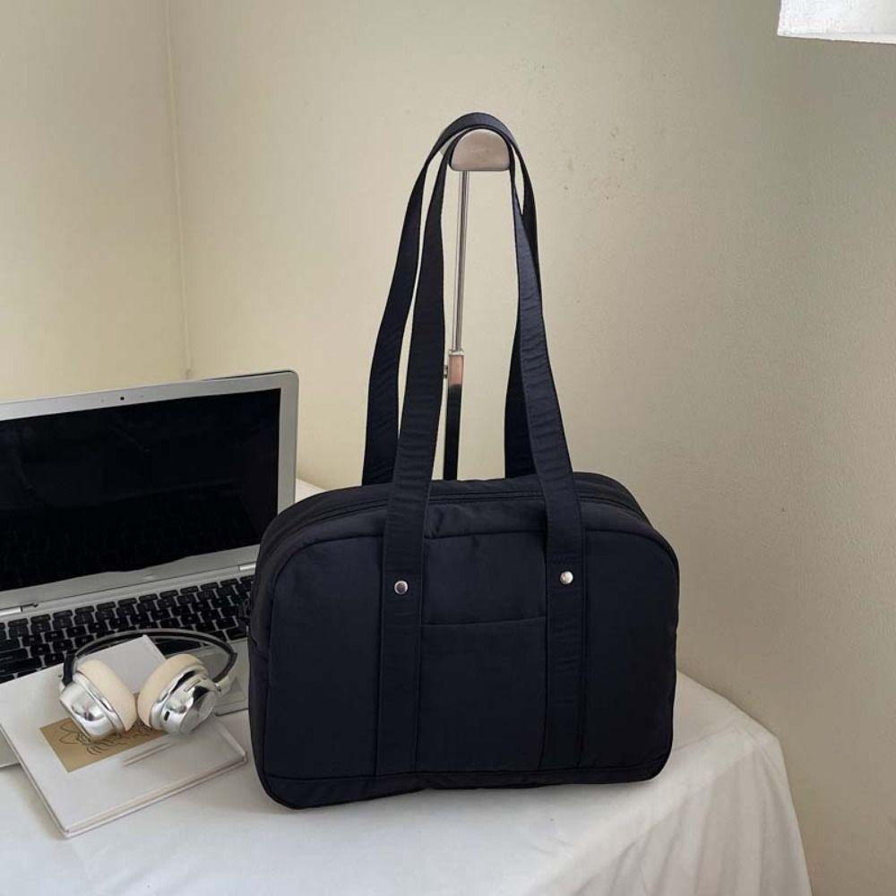 Solid Color Women Shoulder Bag Korean Style Simple Tote Bag Simple Casual Underarm Bag  Girls