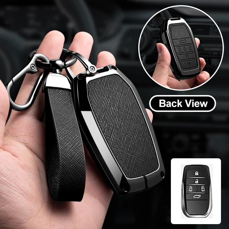 Zinc Alloy Car Key Case Cover For Toyota CHR Hilux Fortuner Land Cruiser 200 Camry Corolla Crown RAV4 Highland Accessories